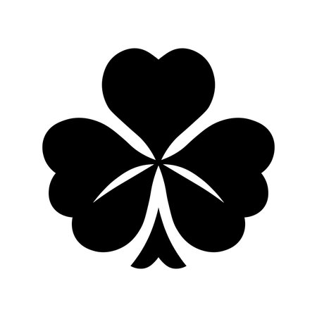 Clover black vector icon isolated on white backgroundのイラスト素材