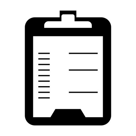 Clip board black vector icon isolated on white backgroundのイラスト素材