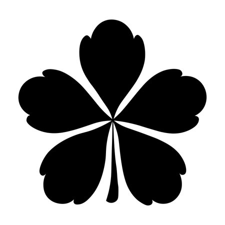 Clover black vector icon isolated on white backgroundのイラスト素材
