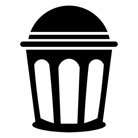 Dustbin black vector icon isolated on white backgroundのイラスト素材