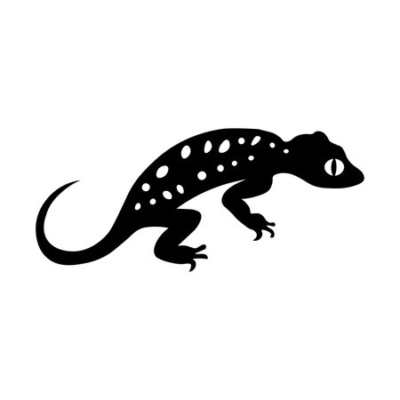 Gecko black vector icon isolated on white backgroundのイラスト素材