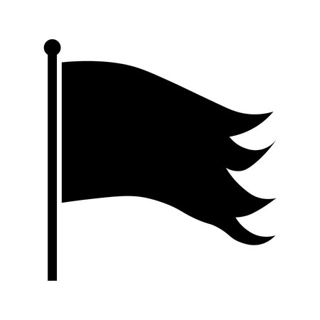 Flag black vector icon isolated on white backgroundのイラスト素材