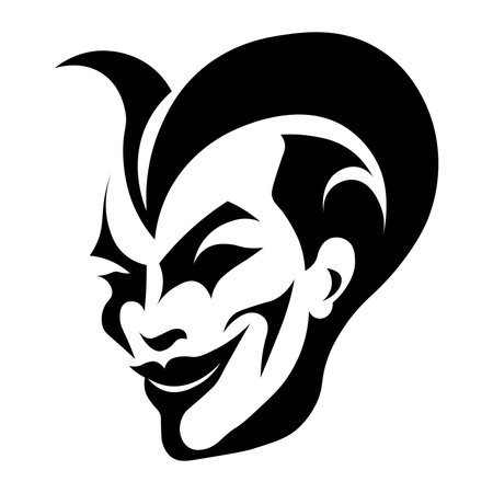 Joker black vector icon isolated on white backgroundのイラスト素材