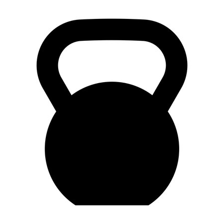 Kettlebell black vector icon isolated on white backgroundのイラスト素材