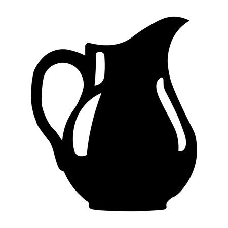 Jug black vector icon isolated on white backgroundのイラスト素材