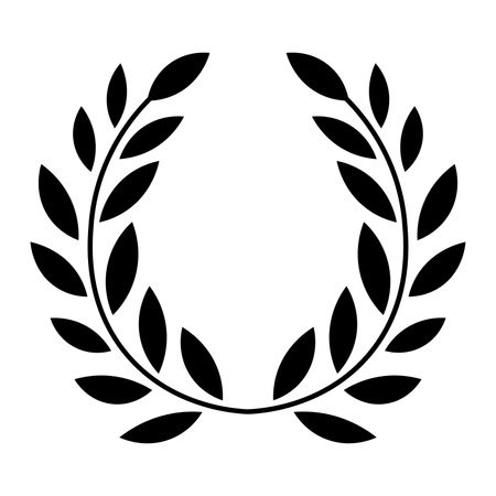 Laurel black vector icon isolated on white backgroundのイラスト素材