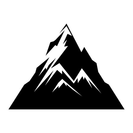 Mountain black vector icon isolated on white backgroundのイラスト素材