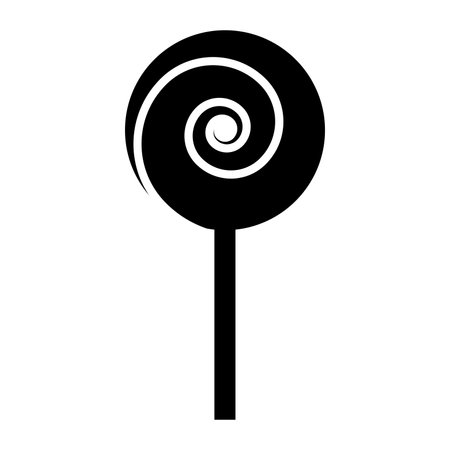 Lollipop black vector icon isolated on white backgroundのイラスト素材