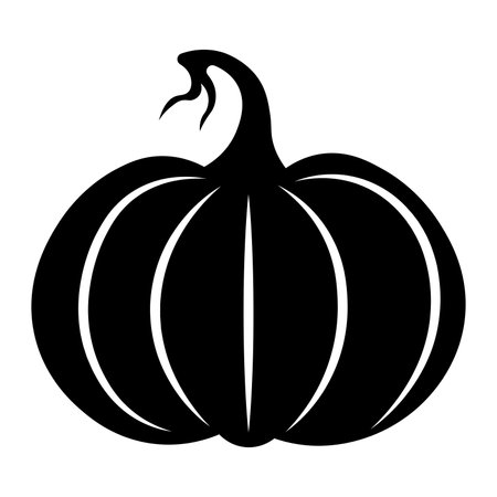 Pumpkin black vector icon isolated on white backgroundのイラスト素材