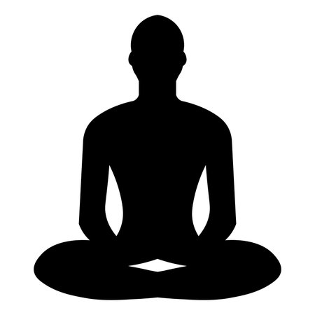 Yoga black vector icon isolated on white backgroundのイラスト素材