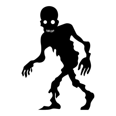 Zombie black vector icon isolated on white backgroundのイラスト素材