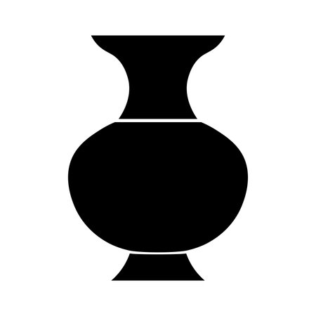 Vase black vector icon isolated on white backgroundのイラスト素材