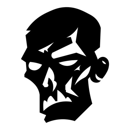 Zombie black vector icon isolated on white backgroundのイラスト素材