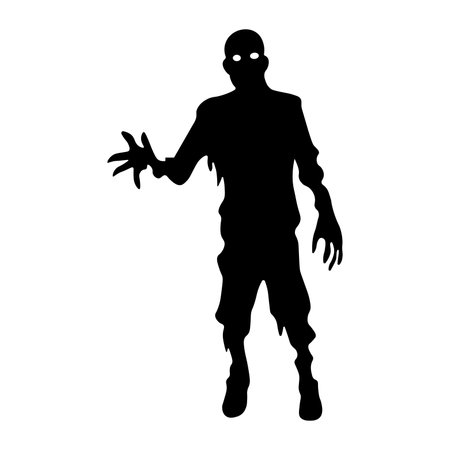 Zombie black vector icon isolated on white backgroundのイラスト素材