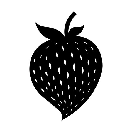 Strawberry black vector icon isolated on white backgroundのイラスト素材