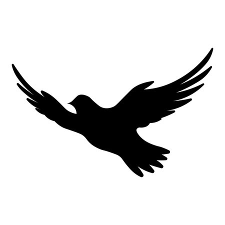 black vector bird icon isolated on white backgroundのイラスト素材