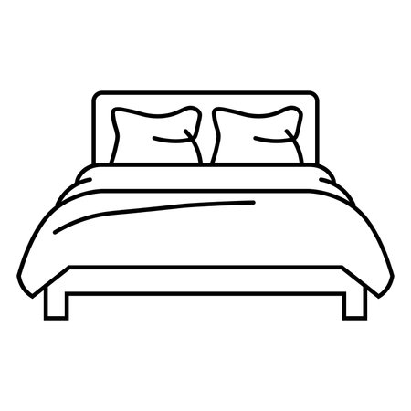 black vector bed icon isolated on white backgroundのイラスト素材