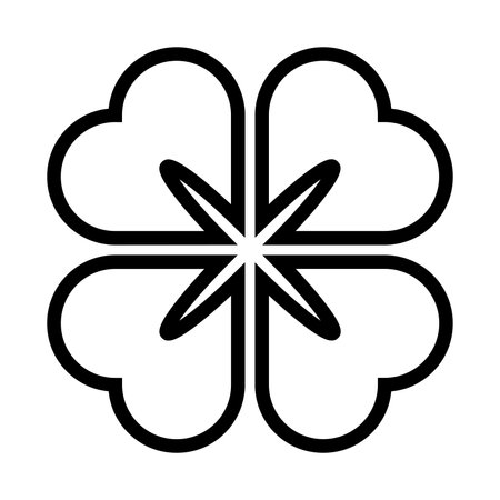 black vector clover icon isolated on white backgroundのイラスト素材
