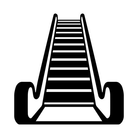 black vector escalator icon isolated on white backgroundのイラスト素材