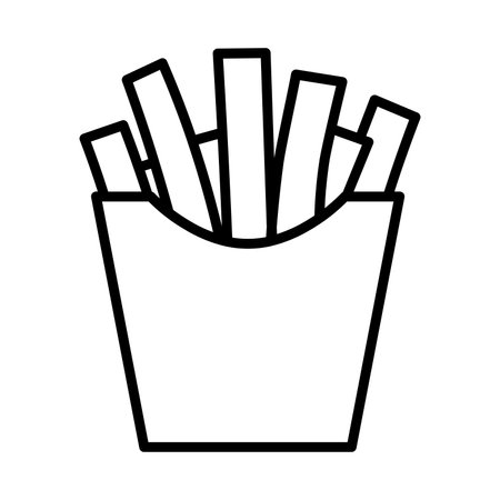 black vector french fries icon isolated on white backgroundのイラスト素材