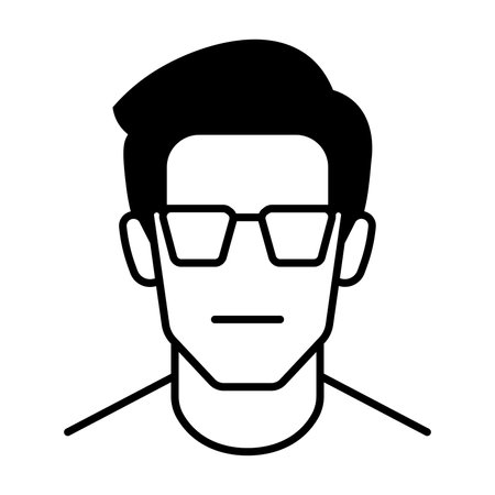 black vector geek icon isolated on white backgroundのイラスト素材