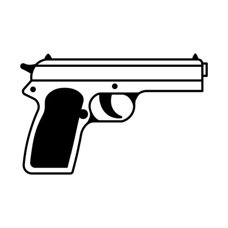 black vector gun icon isolated on white backgroundのイラスト素材