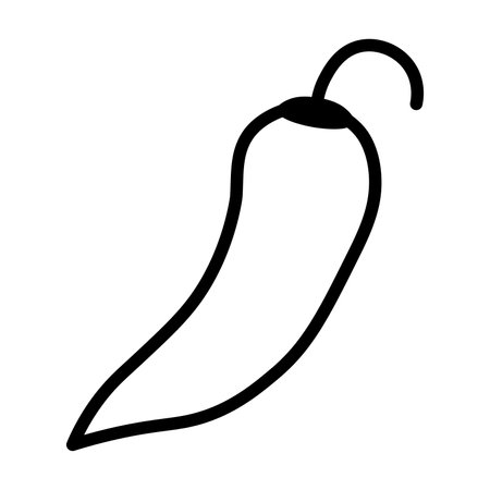 black vector chili icon isolated on white backgroundのイラスト素材