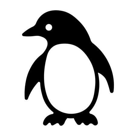 black vector penguin icon isolated on white backgroundのイラスト素材