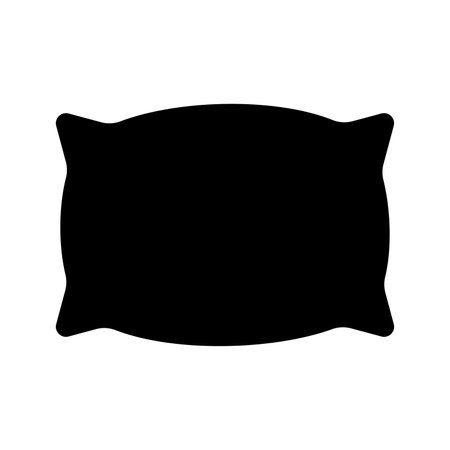 black vector pillow icon isolated on white backgroundのイラスト素材