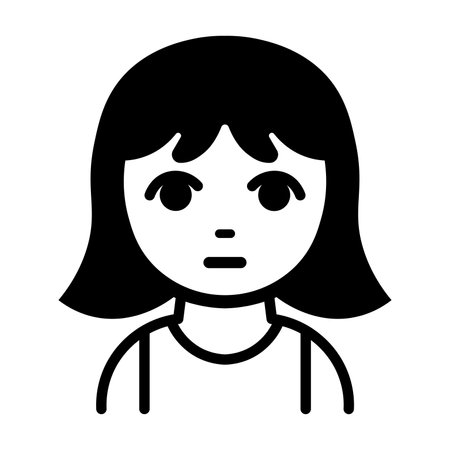 black vector girl icon isolated on white backgroundのイラスト素材