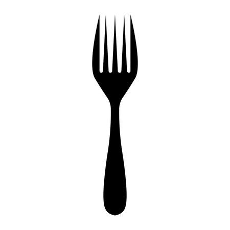 black vector fork icon isolated on white backgroundのイラスト素材