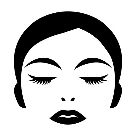 black vector beauty icon isolated on white backgroundのイラスト素材