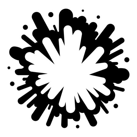 black vector explosion icon isolated on white backgroundのイラスト素材