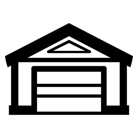 black vector garage icon isolated on white backgroundのイラスト素材