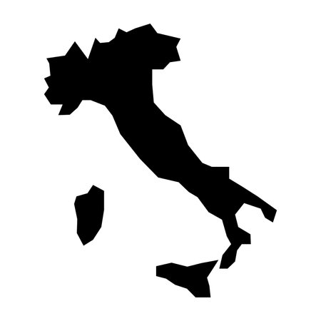 black vector italy map isolated on white backgroundのイラスト素材