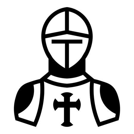 black vector knight icon isolated on white backgroundのイラスト素材
