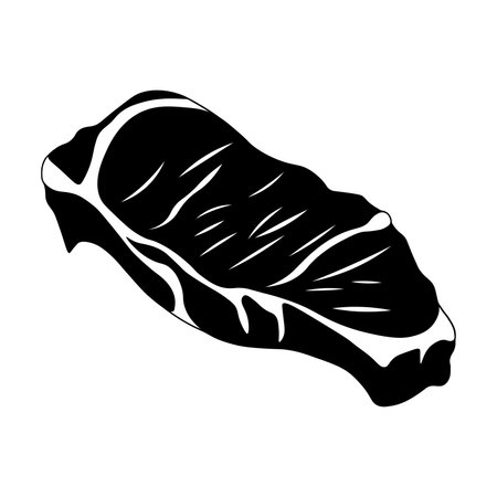 black vector meat icon isolated on white backgroundのイラスト素材