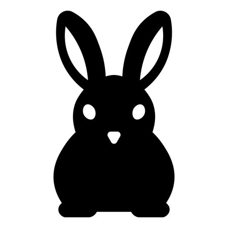 black vector rabbit icon isolated on white backgroundのイラスト素材