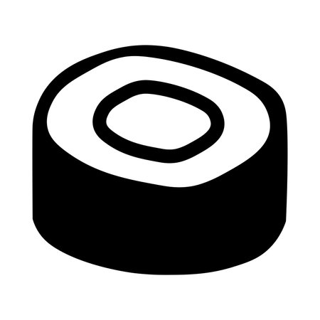 black vector sushi icon isolated on white backgroundのイラスト素材