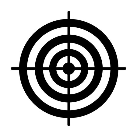 black vector target icon isolated on white backgroundのイラスト素材