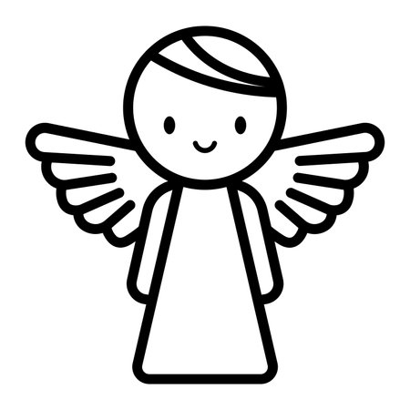 black vector angel icon isolated on white backgroundのイラスト素材