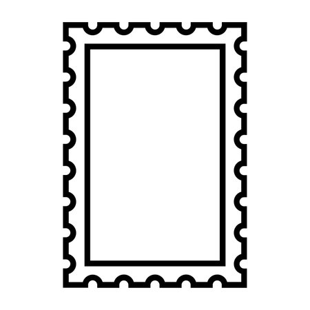 black vector post stamp icon isolated on white backgroundのイラスト素材