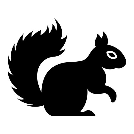 black vector squirrel icon isolated on white backgroundのイラスト素材