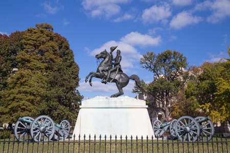 Washington, DC - Statue of Andrew Jackson in Lafayette Parkの写真素材
