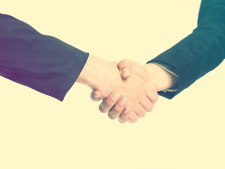 Handshake Handshaking isolate on whiteの写真素材