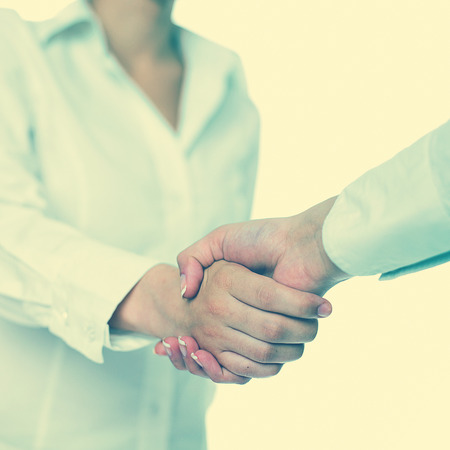Handshake Handshaking isolate on whiteの写真素材