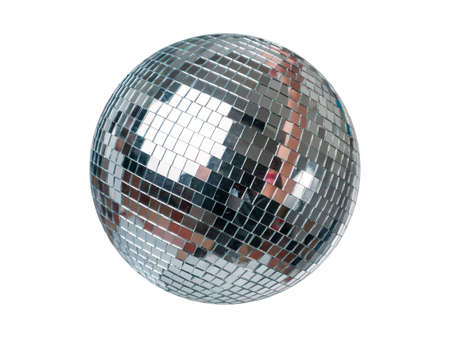 Party Disco Ball isolated on white backgroundの写真素材