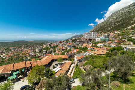 Kruja, Kroja, Kruja, Kruj, KrujÃ« -  panorama of town and a municipality in north central Albaniaのeditorial素材