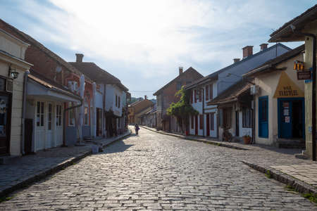 Valjevo, Serbia - June 3, 2022: Tesnjar - old authentic part of town Valjevo, Serbiaのeditorial素材
