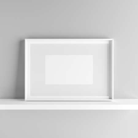 Elegant frame stand on the shelf. 3D Graphic illustration renderの写真素材